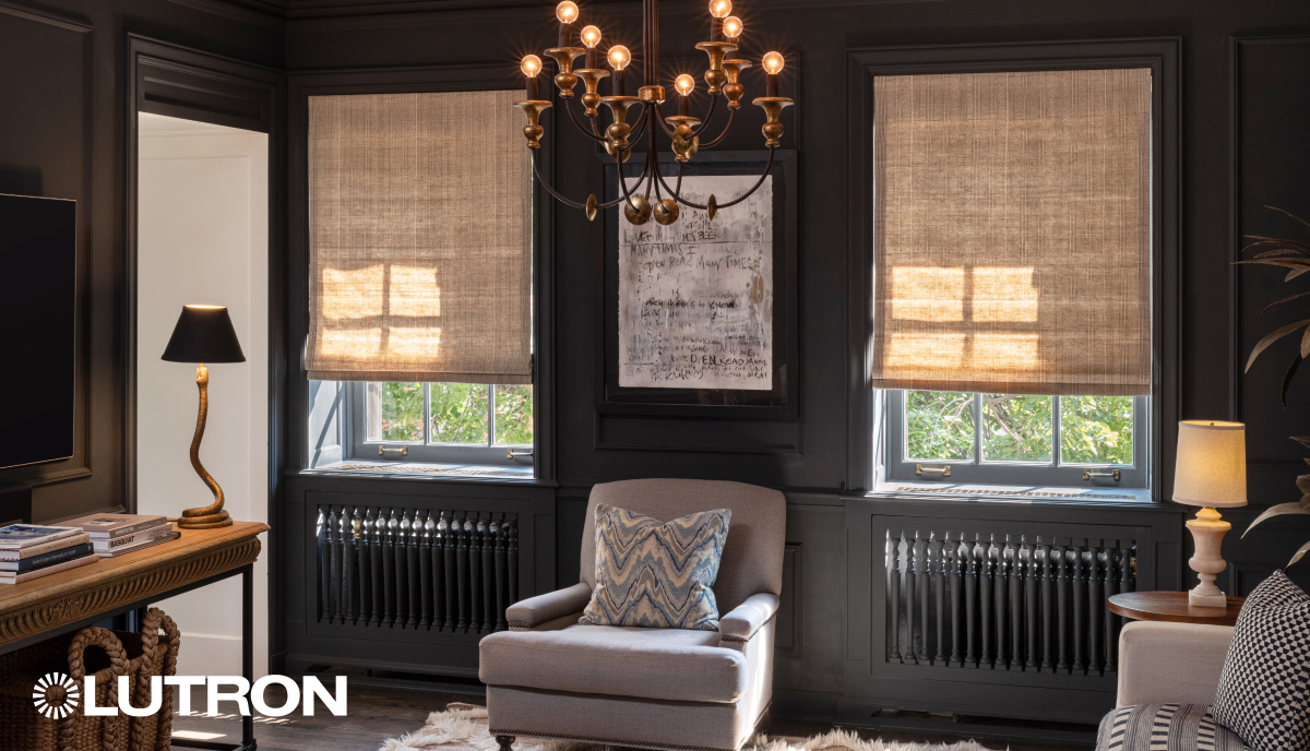 Family Room Motorized Shades - Avis Installation
